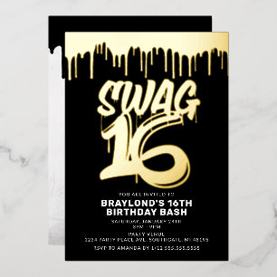 Aluminium Invitation anniversaire 16 ans en feuille d'alumin