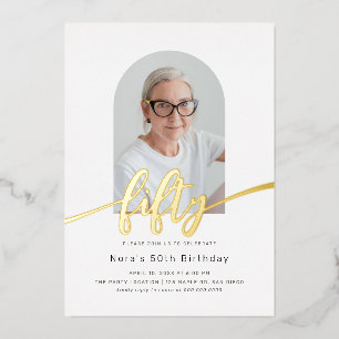 Aluminium Invitation anniversaire 50 ans en feuille métallis