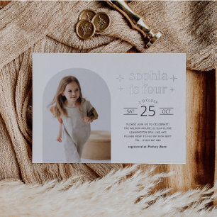 Aluminium Invitation anniversaire paysage photo en arc argen