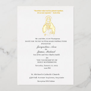Aluminium Invitation catholique en feuille d'or Jésus Cœur S