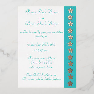 Aluminium Invitation charmante Sakura en feuille de turquois