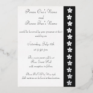 Aluminium Invitation charmante Sakura en feuille noire