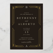 Aluminium Invitation classique Mariage byzantin en or (Recto)