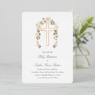 Aluminium Invitation de baptême à la vraie croix en feuille