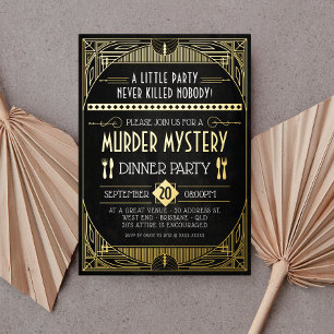 Aluminium Invitation de dîner de meurtre mystère en feuille
