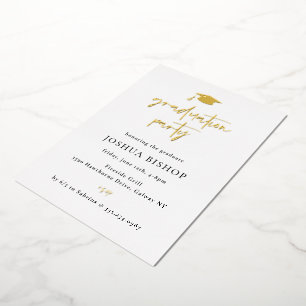 Aluminium Invitation de fête de fin d'études en feuille d'or