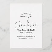 Aluminium Invitation de fin d'études en feuille métallique p (Verso)