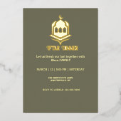 Aluminium Invitation de la mosquée Iftar en feuille d'or (Recto)