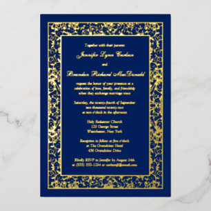 Aluminium Invitation de mariage à filigrane floral en feuill