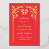 Aluminium Invitation de mariage chinoise en feuille DOUBLE B (Recto)