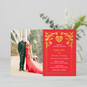 Aluminium Invitation de mariage chinoise en feuille DOUBLE B (Debout devant)