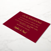 Aluminium Invitation de mariage classique en burgundy avec f (Rotation)
