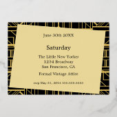 Aluminium Invitation de mariage classique Gatsby Deco en feu (Verso)