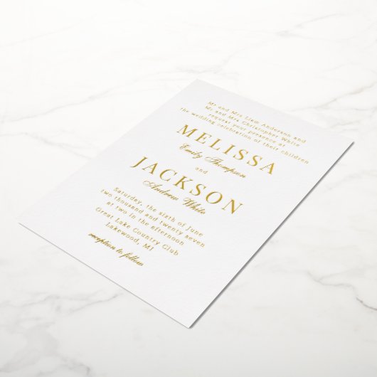 Aluminium Invitation de mariage classique raffinée en feuill (Rotation)