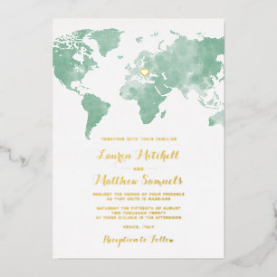 Aluminium Invitation de mariage de destination de voyage en