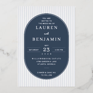 Aluminium Invitation de mariage élégante en bleu marine