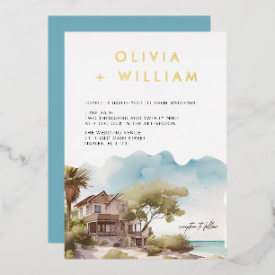 Aluminium Invitation de mariage en feuille d'aluminium sur t