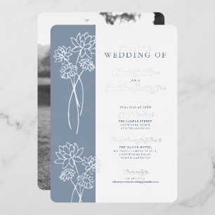 Aluminium Invitation de mariage en feuille d'argent à motif