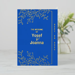 Aluminium Invitation de mariage en feuille de saphir