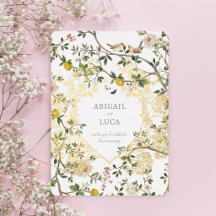 Invitation de mariage en feuille métallisée à moti