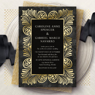 Aluminium Invitation de mariage en papier alu baroque luxueu