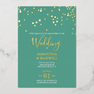 Aluminium Invitation de mariage en typographie verte avec fe