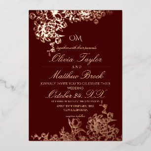 Aluminium Invitation de mariage florale de jardin en luxe bu