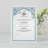 Aluminium Invitation de mariage islamique luxueuse en feuill (Debout devant)