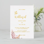 Aluminium Invitation de mariage Minimal Floral Rustique en f (Debout devant)