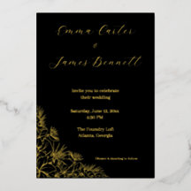 Invitation de mariage moderne en feuille métallisé