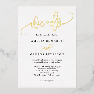 Aluminium Invitation de mariage réelle en calligraphie charm