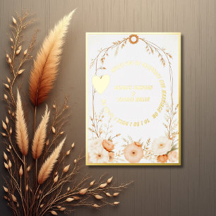 Aluminium Invitation de mariage rustique en or botanique Lux