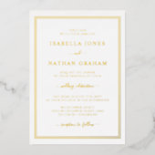 Aluminium Invitation de mariage simple en feuille d'or (Recto)