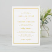Aluminium Invitation de mariage simple en feuille d'or (Debout devant)