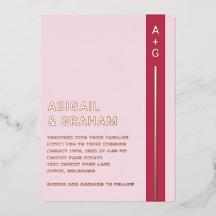 Aluminium Invitation de mariage simple moderne en papier d'a