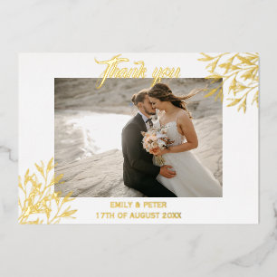 Aluminium Invitation de remerciement de mariage en or à feui