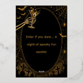 Aluminium Invitation éditable de fête d'Halloween en or (Verso)