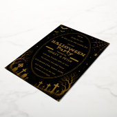 Aluminium Invitation éditable de fête d'Halloween en or (Rotation)