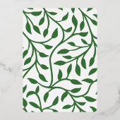 Aluminium Invitation élégante avec feuilles en feuille d'or (Verso)
