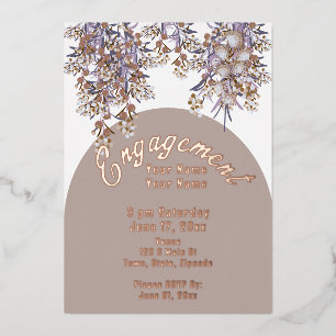 Aluminium Invitation élégante florale en feuille métallisée