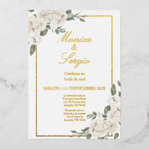 Aluminium Invitation élégante pour 50 ans de mariage en espa