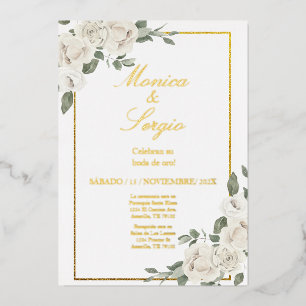 Aluminium Invitation élégante pour 50 ans de mariage en espa
