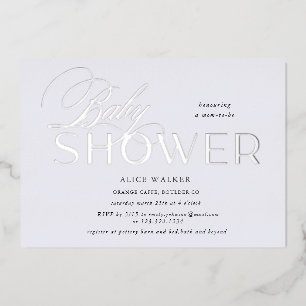Aluminium invitation élégante pour baby shower en feuille mé