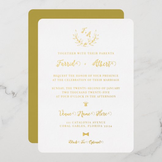 Aluminium Invitation en feuille 5" x 7" (Recto/Verso)