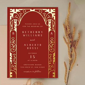 Aluminium Invitation en feuille d'aluminium Art Nouveau élég