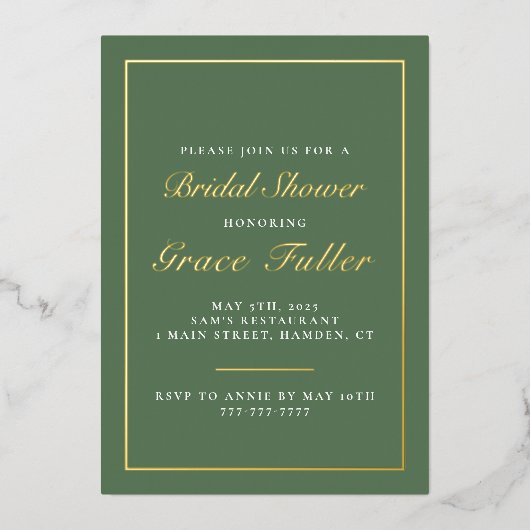 Aluminium Invitation en feuille d'aluminium avec typographie (Recto)