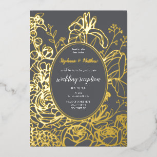 Aluminium Invitation en feuille d'aluminium florale