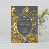 Aluminium Invitation en feuille d'aluminium florale (Debout devant)