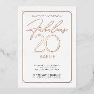 Aluminium Invitation en feuille d'aluminium pour 20e anniver