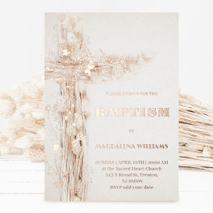 Aluminium Invitation en feuille d'aluminium pour baptême de